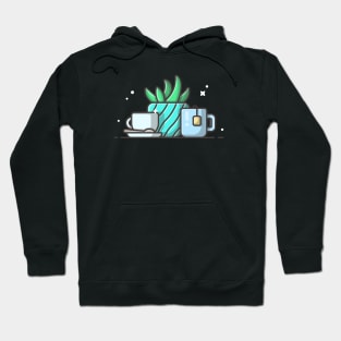 Hot tea, coffee and plant Hoodie